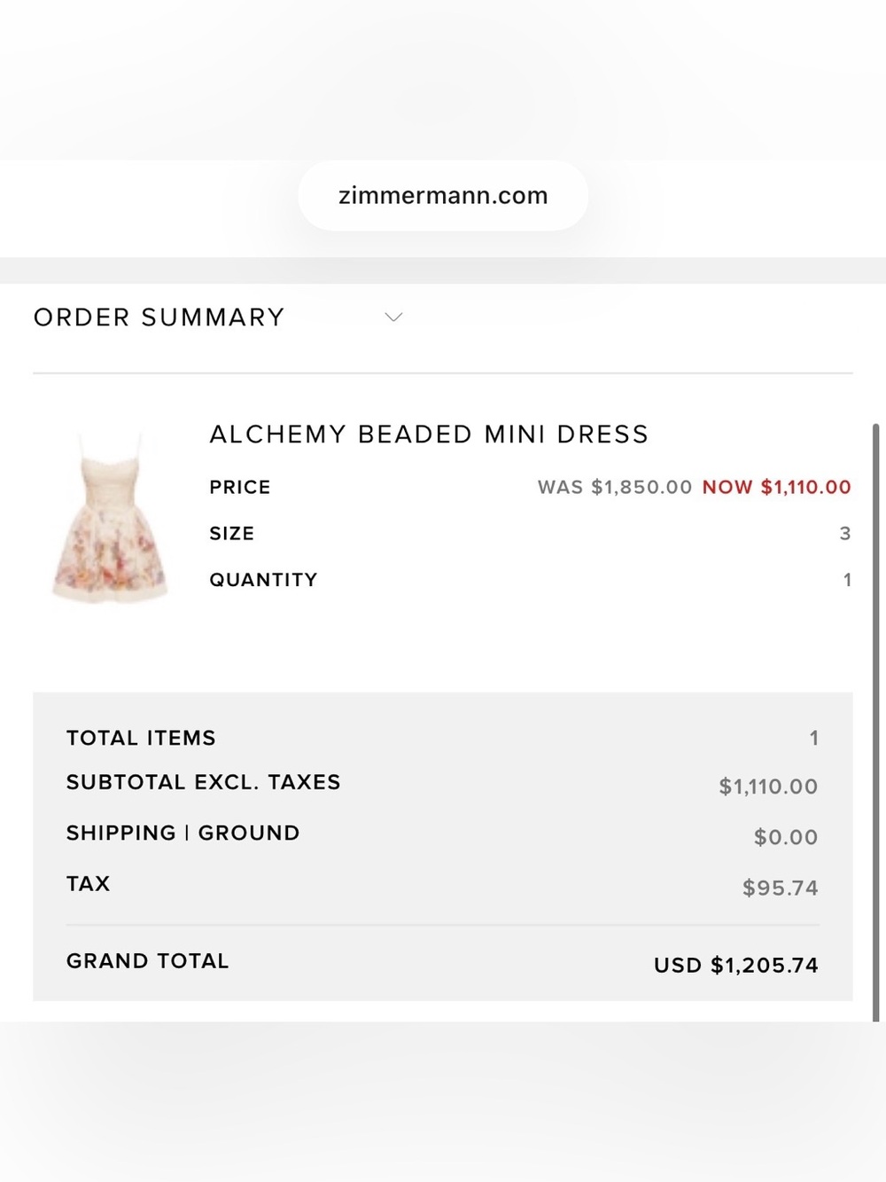 Zimmermann Alchemy Beaded Mini Dress in Cream Multi Floral - Picture 7 of 7